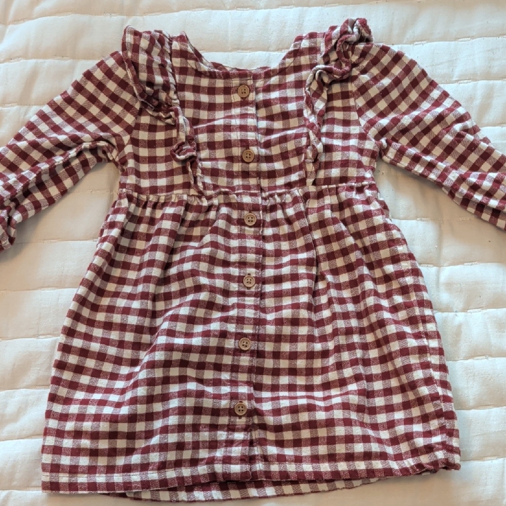 Adorable Checkered Kids Dress with Ruffles